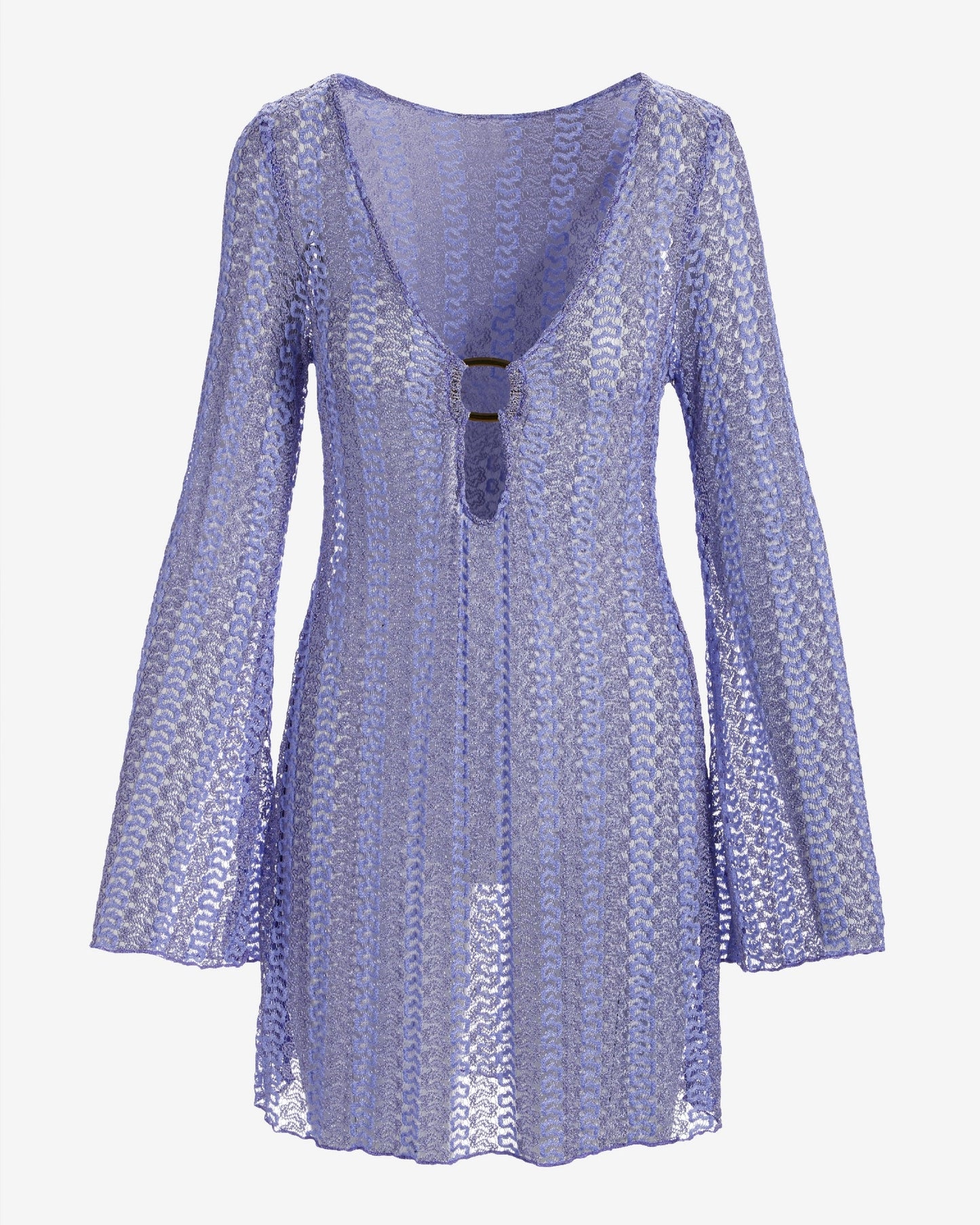 Ring Detail Crochet Coverup Lavender
