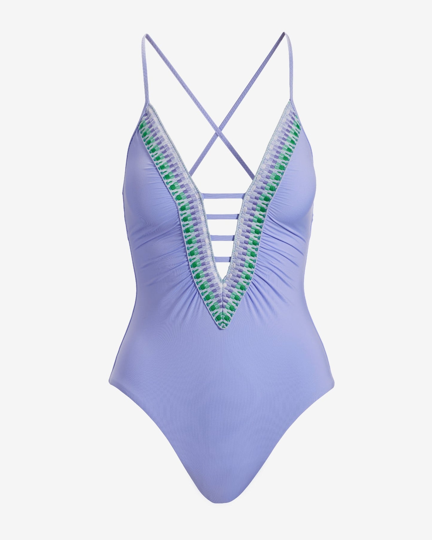 Plunge Trim One Piece Lavender